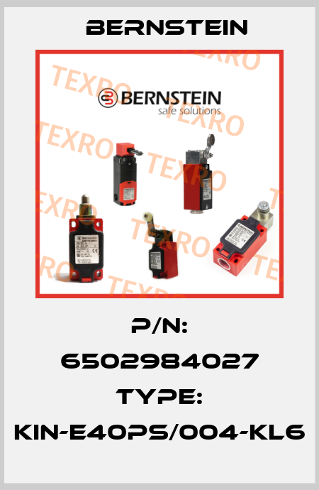 P/N: 6502984027 Type: KIN-E40PS/004-KL6 Bernstein