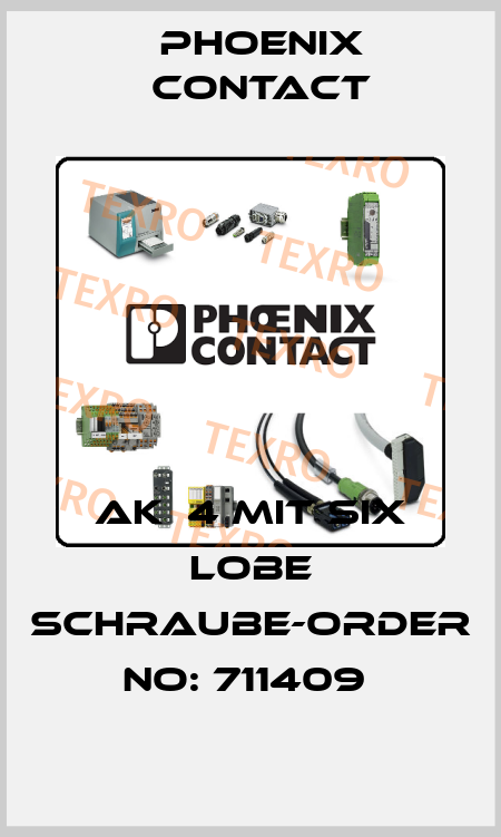 AK  4 MIT SIX LOBE SCHRAUBE-ORDER NO: 711409  Phoenix Contact