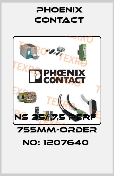 NS 35/ 7,5 PERF  755MM-ORDER NO: 1207640  Phoenix Contact