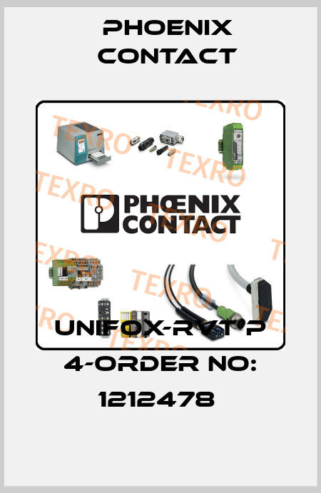 UNIFOX-RVT P 4-ORDER NO: 1212478  Phoenix Contact