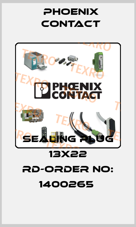 SEALING PLUG 13X22 RD-ORDER NO: 1400265  Phoenix Contact