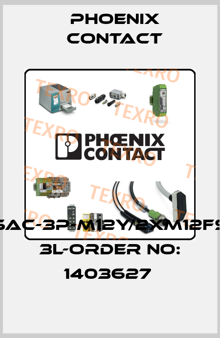SAC-3P-M12Y/2XM12FS 3L-ORDER NO: 1403627  Phoenix Contact