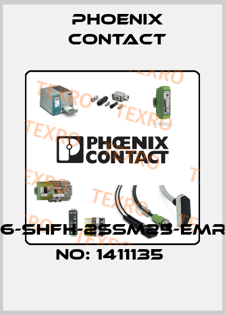 HC-HPR-B06-SHFH-2SSM25-EMR-BK-ORDER NO: 1411135  Phoenix Contact