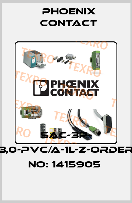 SAC-3P- 3,0-PVC/A-1L-Z-ORDER NO: 1415905  Phoenix Contact