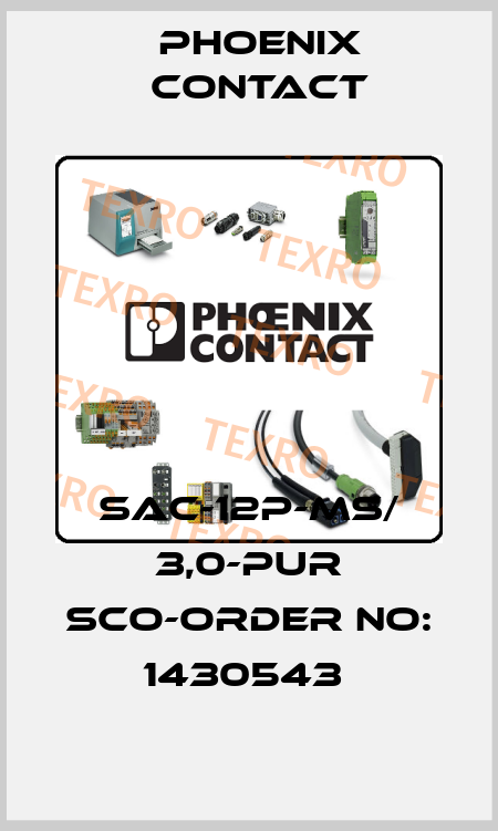 SAC-12P-MS/ 3,0-PUR SCO-ORDER NO: 1430543  Phoenix Contact