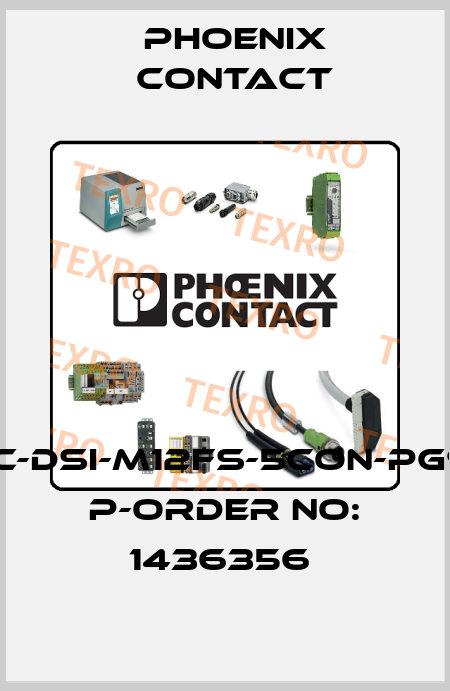 SACC-DSI-M12FS-5CON-PG9/0,5 P-ORDER NO: 1436356  Phoenix Contact