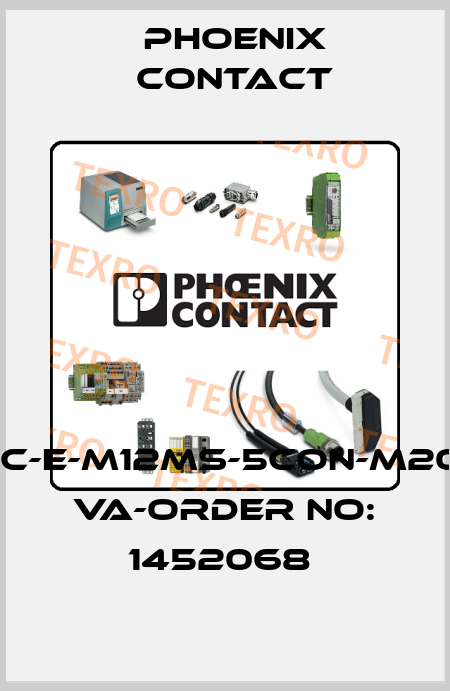 SACC-E-M12MS-5CON-M20/0,5 VA-ORDER NO: 1452068  Phoenix Contact