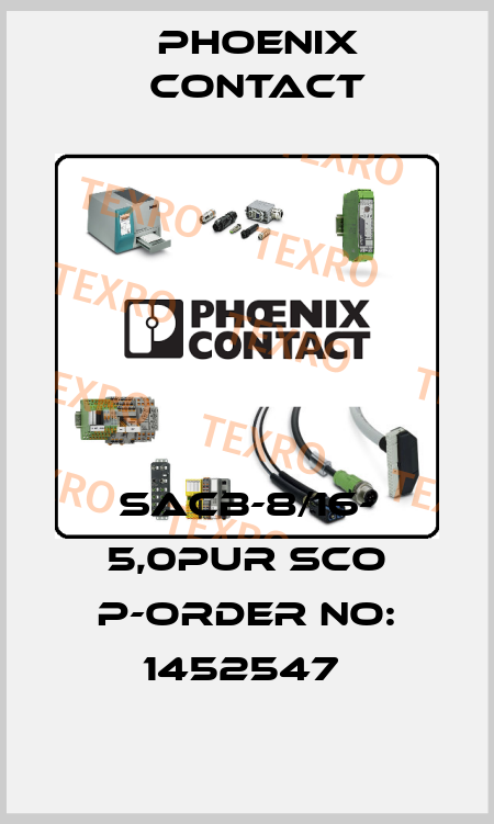 SACB-8/16- 5,0PUR SCO P-ORDER NO: 1452547  Phoenix Contact