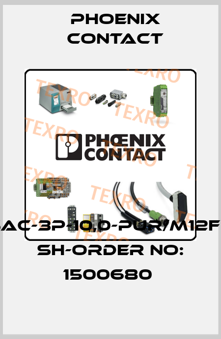 SAC-3P-10,0-PUR/M12FS SH-ORDER NO: 1500680  Phoenix Contact