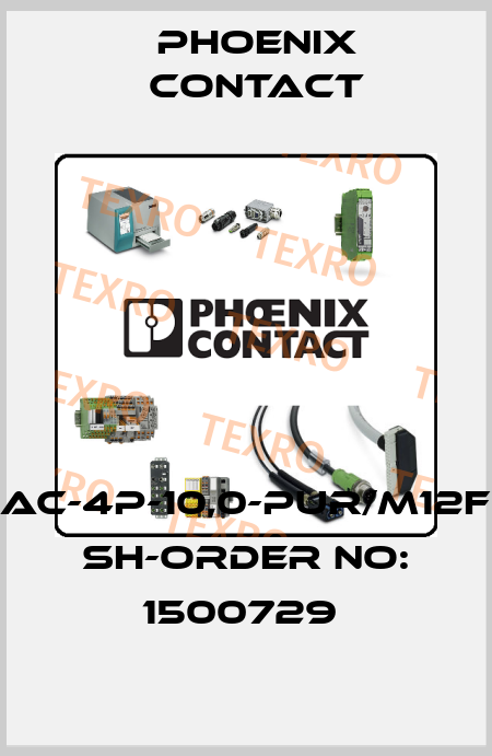 SAC-4P-10,0-PUR/M12FR SH-ORDER NO: 1500729  Phoenix Contact