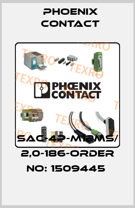 SAC-4P-M12MS/ 2,0-186-ORDER NO: 1509445  Phoenix Contact