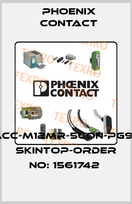 SACC-M12MR-5CON-PG9-M SKINTOP-ORDER NO: 1561742  Phoenix Contact