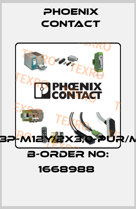 SAC-3P-M12Y/2X3,0-PUR/M12FS B-ORDER NO: 1668988  Phoenix Contact