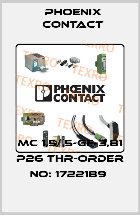 MC 1,5/ 5-GF-3,81 P26 THR-ORDER NO: 1722189  Phoenix Contact