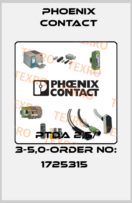 PTDA 2,5/ 3-5,0-ORDER NO: 1725315  Phoenix Contact