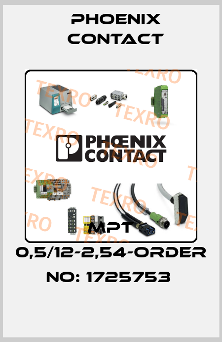 MPT 0,5/12-2,54-ORDER NO: 1725753  Phoenix Contact
