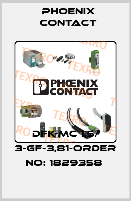 DFK-MC 1,5/ 3-GF-3,81-ORDER NO: 1829358  Phoenix Contact