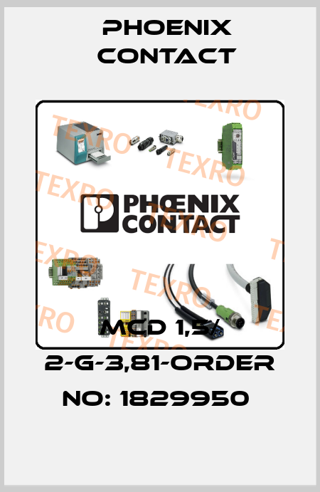 MCD 1,5/ 2-G-3,81-ORDER NO: 1829950  Phoenix Contact
