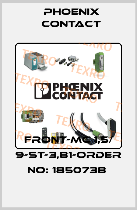 FRONT-MC 1,5/ 9-ST-3,81-ORDER NO: 1850738  Phoenix Contact