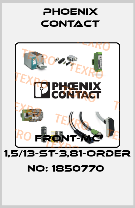 FRONT-MC 1,5/13-ST-3,81-ORDER NO: 1850770  Phoenix Contact