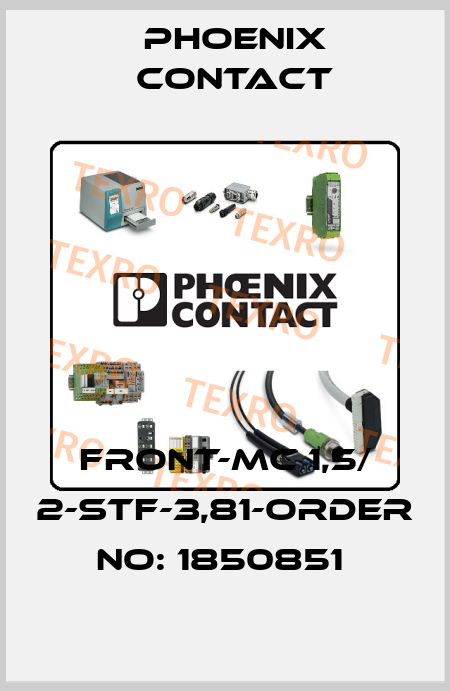 FRONT-MC 1,5/ 2-STF-3,81-ORDER NO: 1850851  Phoenix Contact