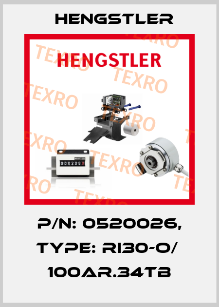 p/n: 0520026, Type: RI30-O/  100AR.34TB Hengstler