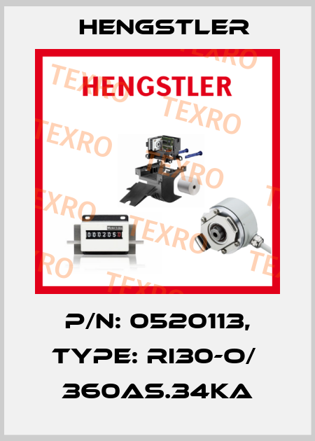 p/n: 0520113, Type: RI30-O/  360AS.34KA Hengstler