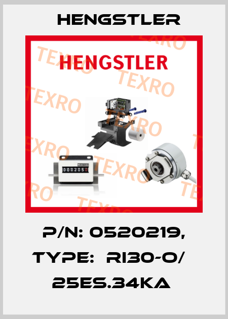 P/N: 0520219, Type:  RI30-O/   25ES.34KA  Hengstler