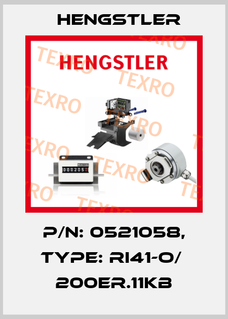 p/n: 0521058, Type: RI41-O/  200ER.11KB Hengstler