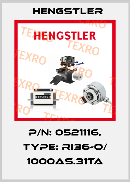p/n: 0521116, Type: RI36-O/ 1000AS.31TA Hengstler