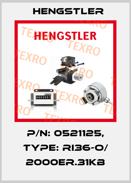 p/n: 0521125, Type: RI36-O/ 2000ER.31KB Hengstler