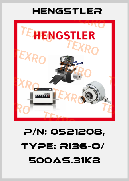 p/n: 0521208, Type: RI36-O/  500AS.31KB Hengstler