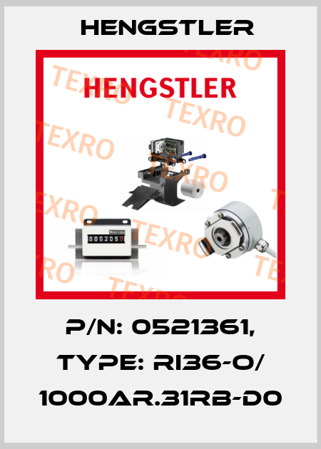 p/n: 0521361, Type: RI36-O/ 1000AR.31RB-D0 Hengstler