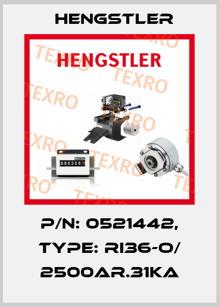 p/n: 0521442, Type: RI36-O/ 2500AR.31KA Hengstler