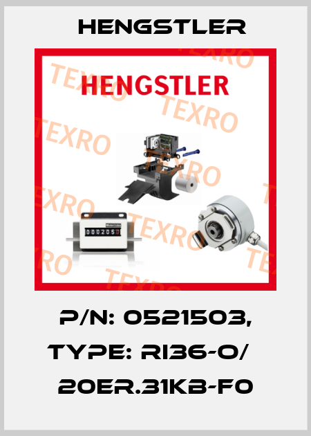 p/n: 0521503, Type: RI36-O/   20ER.31KB-F0 Hengstler