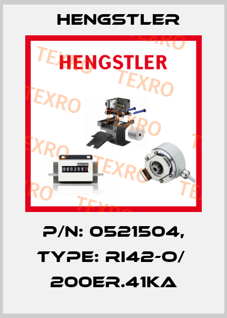 p/n: 0521504, Type: RI42-O/  200ER.41KA Hengstler