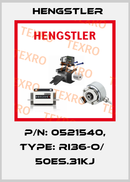 p/n: 0521540, Type: RI36-O/   50ES.31KJ Hengstler