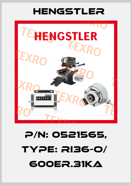 p/n: 0521565, Type: RI36-O/  600ER.31KA Hengstler