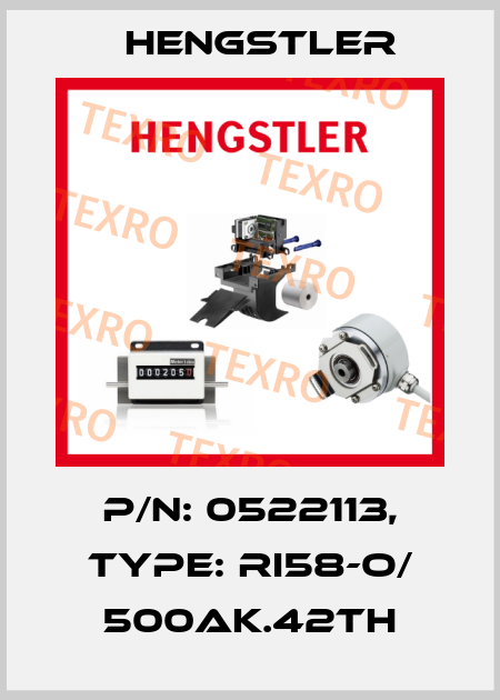 p/n: 0522113, Type: RI58-O/ 500AK.42TH Hengstler