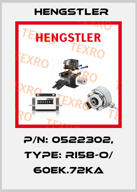 p/n: 0522302, Type: RI58-O/ 60EK.72KA Hengstler
