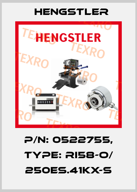 p/n: 0522755, Type: RI58-O/ 250ES.41KX-S Hengstler