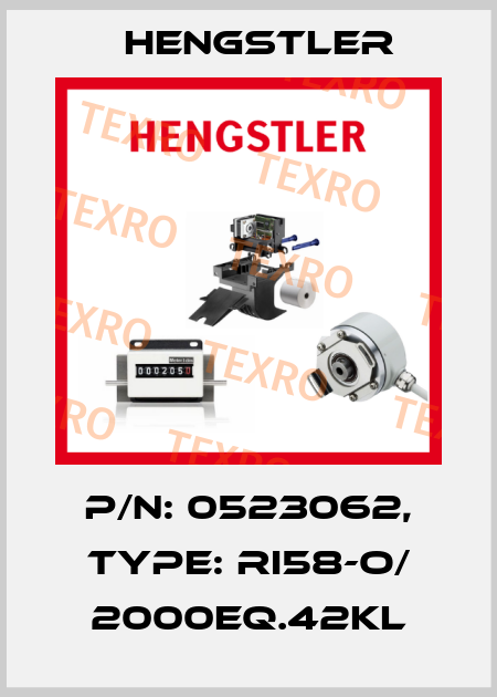 p/n: 0523062, Type: RI58-O/ 2000EQ.42KL Hengstler
