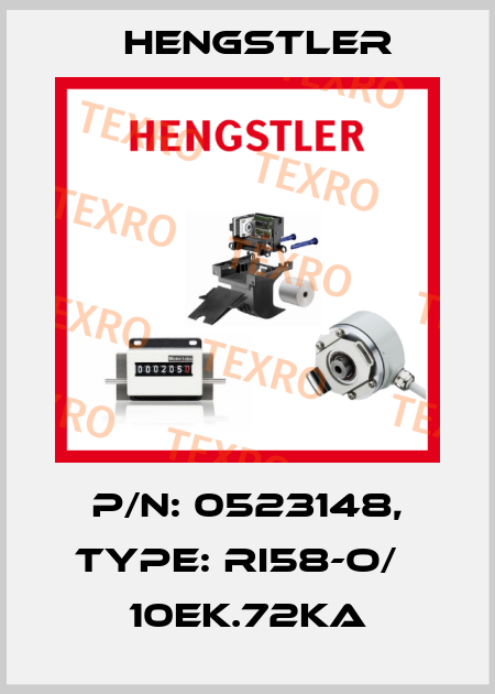 p/n: 0523148, Type: RI58-O/   10EK.72KA Hengstler
