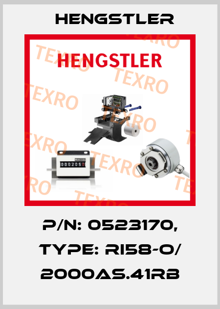 p/n: 0523170, Type: RI58-O/ 2000AS.41RB Hengstler