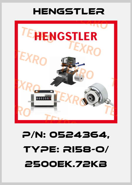 p/n: 0524364, Type: RI58-O/ 2500EK.72KB Hengstler