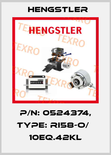 p/n: 0524374, Type: RI58-O/   10EQ.42KL Hengstler