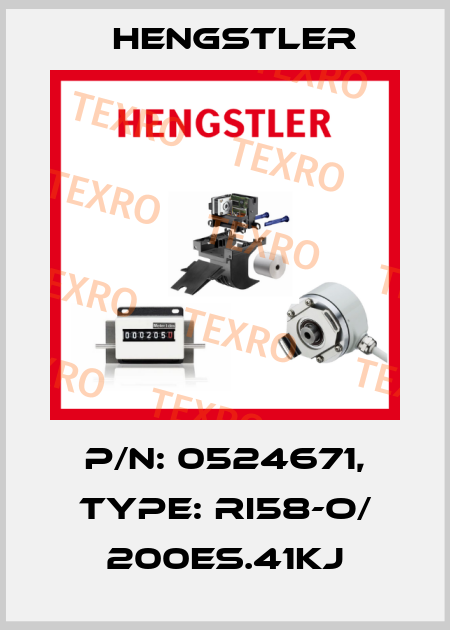 p/n: 0524671, Type: RI58-O/ 200ES.41KJ Hengstler