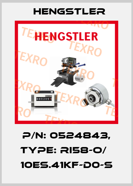 p/n: 0524843, Type: RI58-O/   10ES.41KF-D0-S Hengstler
