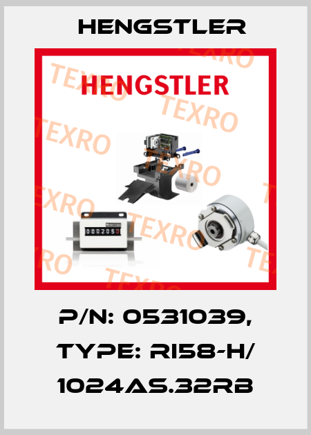 p/n: 0531039, Type: RI58-H/ 1024AS.32RB Hengstler