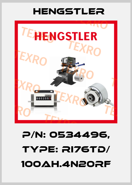 p/n: 0534496, Type: RI76TD/ 100AH.4N20RF Hengstler